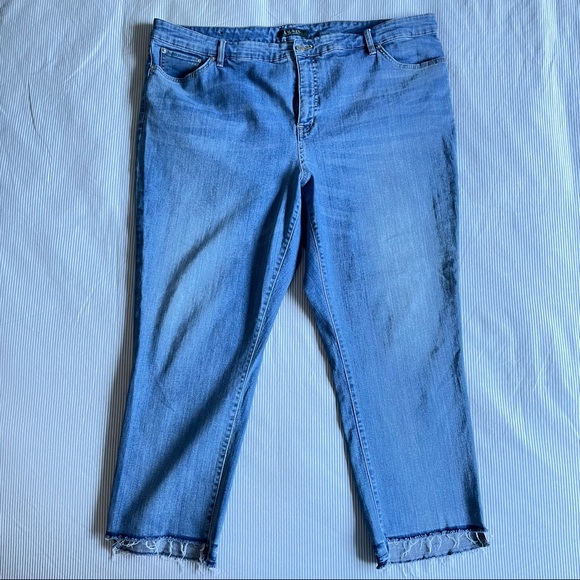 Ralph Lauren Plus raw hem jeans cropped - Picture 2 of 5